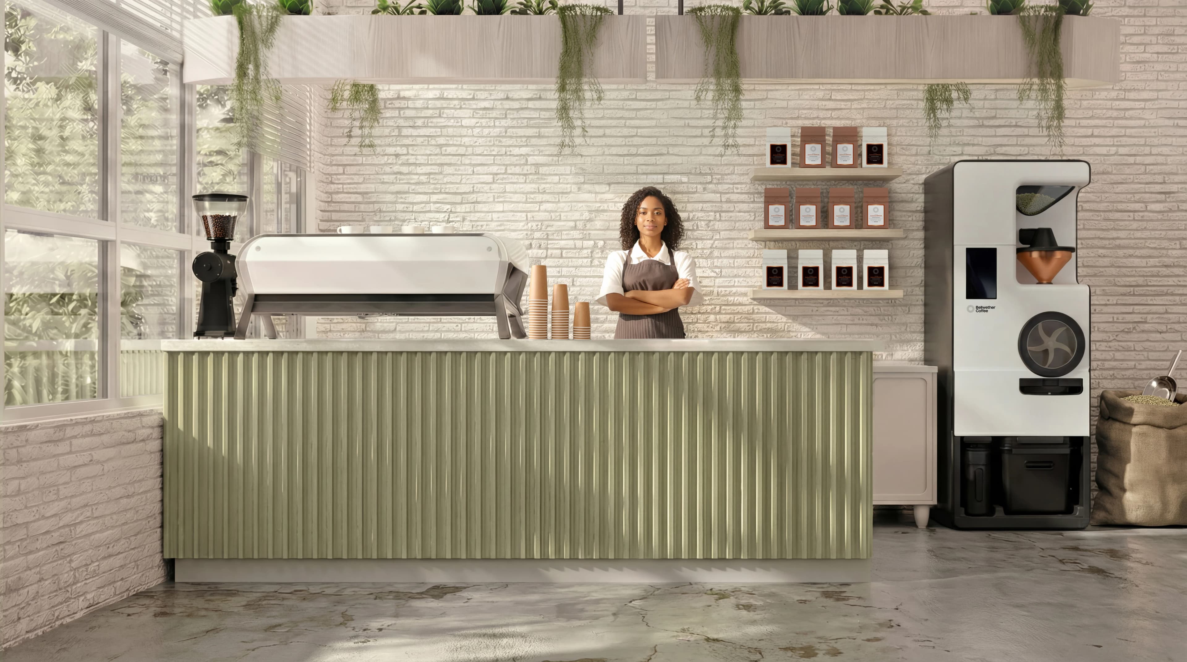 Bellwether Shop Roaster in a café setting