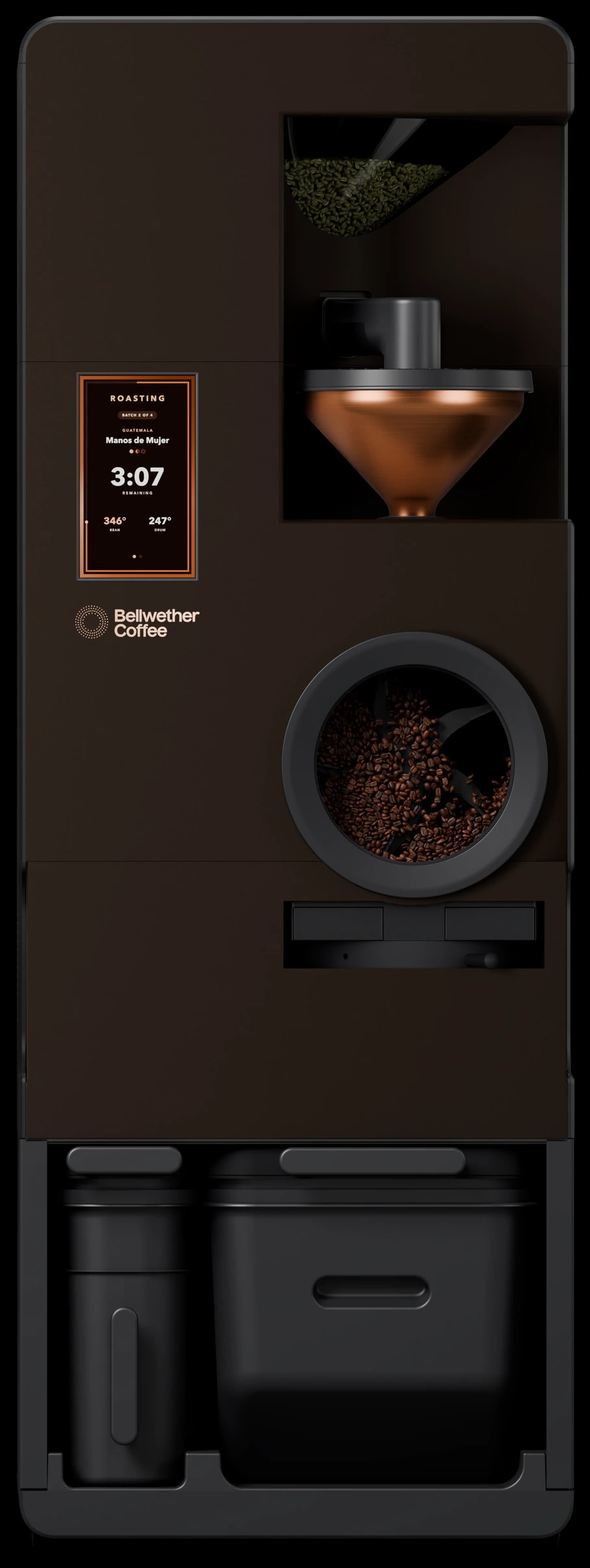 Deep Bronze Shop Roaster with autoloader and base cabinet