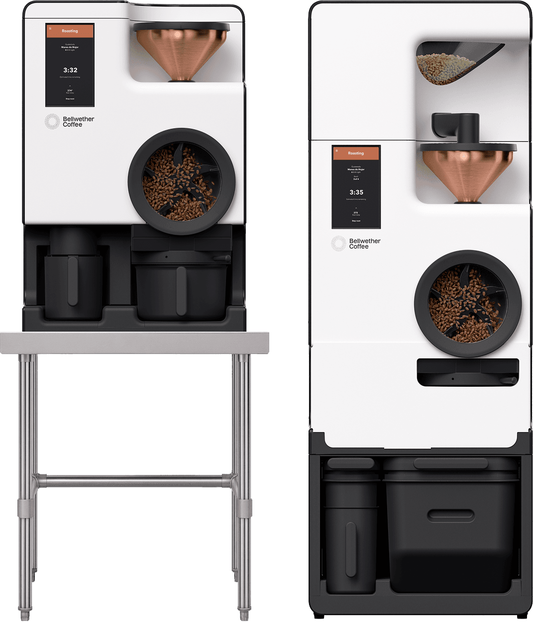 Bellwether Shop Roaster and Continuous Roasting side by side